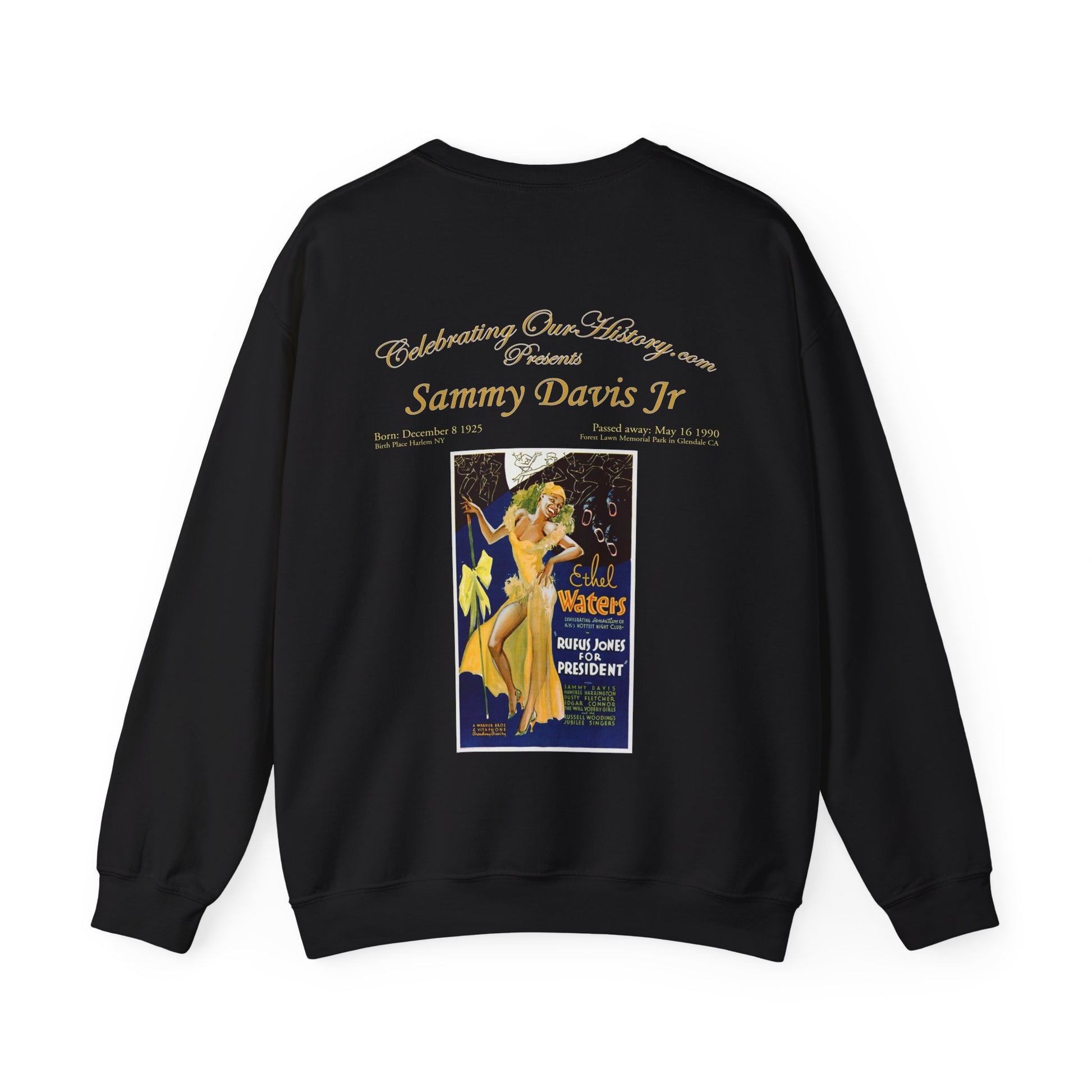 Sammy Davis Jr - Rufus Jones For President (1933) -  Front and Back Printed Concert Style Sweatshirt
