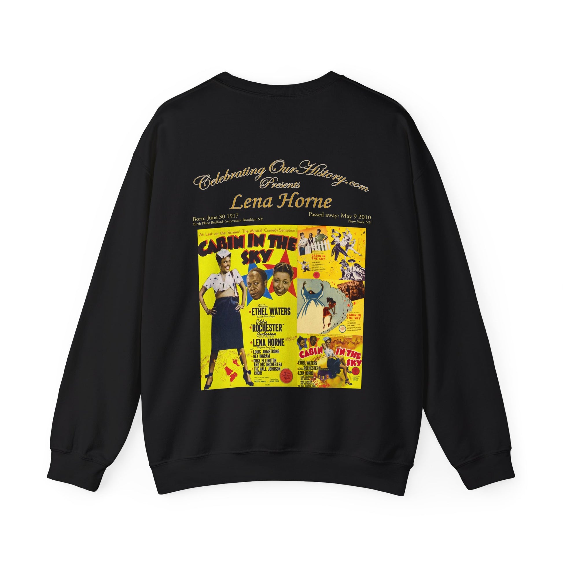 Lena Horne - Cabin in the Sky (1943) - Front and Back Printed Concert Style Sweatshirt