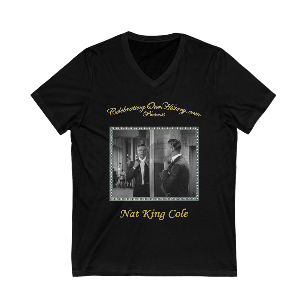 Nat King Cole - St. Louis Blues (1958) v2 - Front and Back Printed Concert Style V-Neck T-Shirt