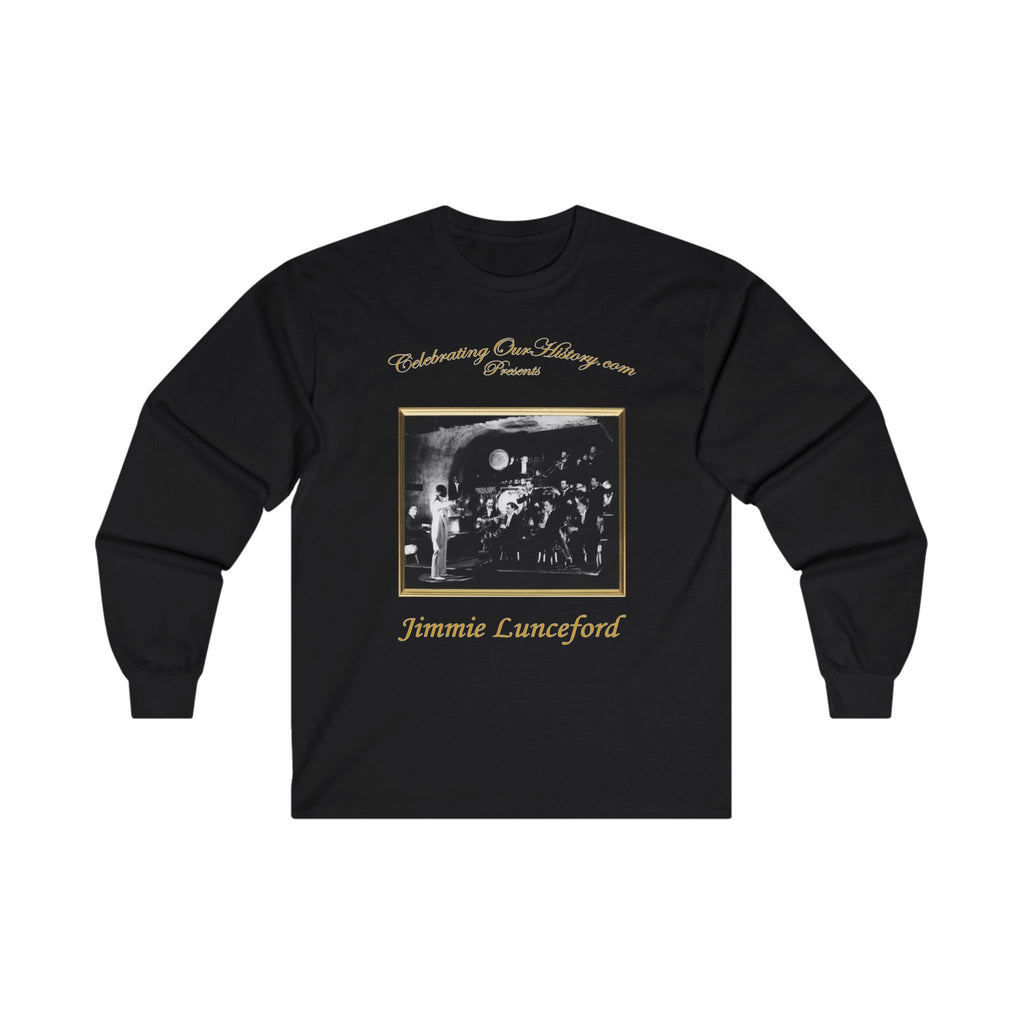 Jimmie Lunceford - Four Records - Front and Back Printed Concert Style Long Sleeve T-Shirt