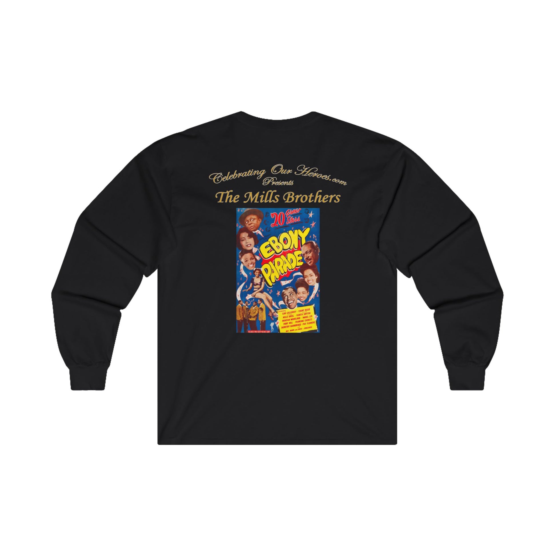 The Mills Brothers - Ebony Parade (1947) - Front and Back Printed Concert Style Long Sleeve T-Shirt