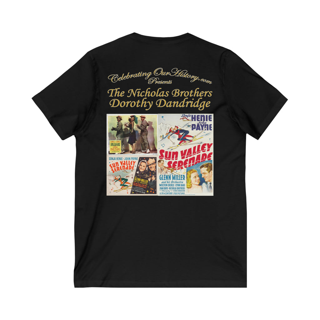 The Nicholas Brothers and Dorothy Dandridge - Sun Valley Serenade (1941) v2 - Front and Back Printed Concert Style V-Neck T-Shirt