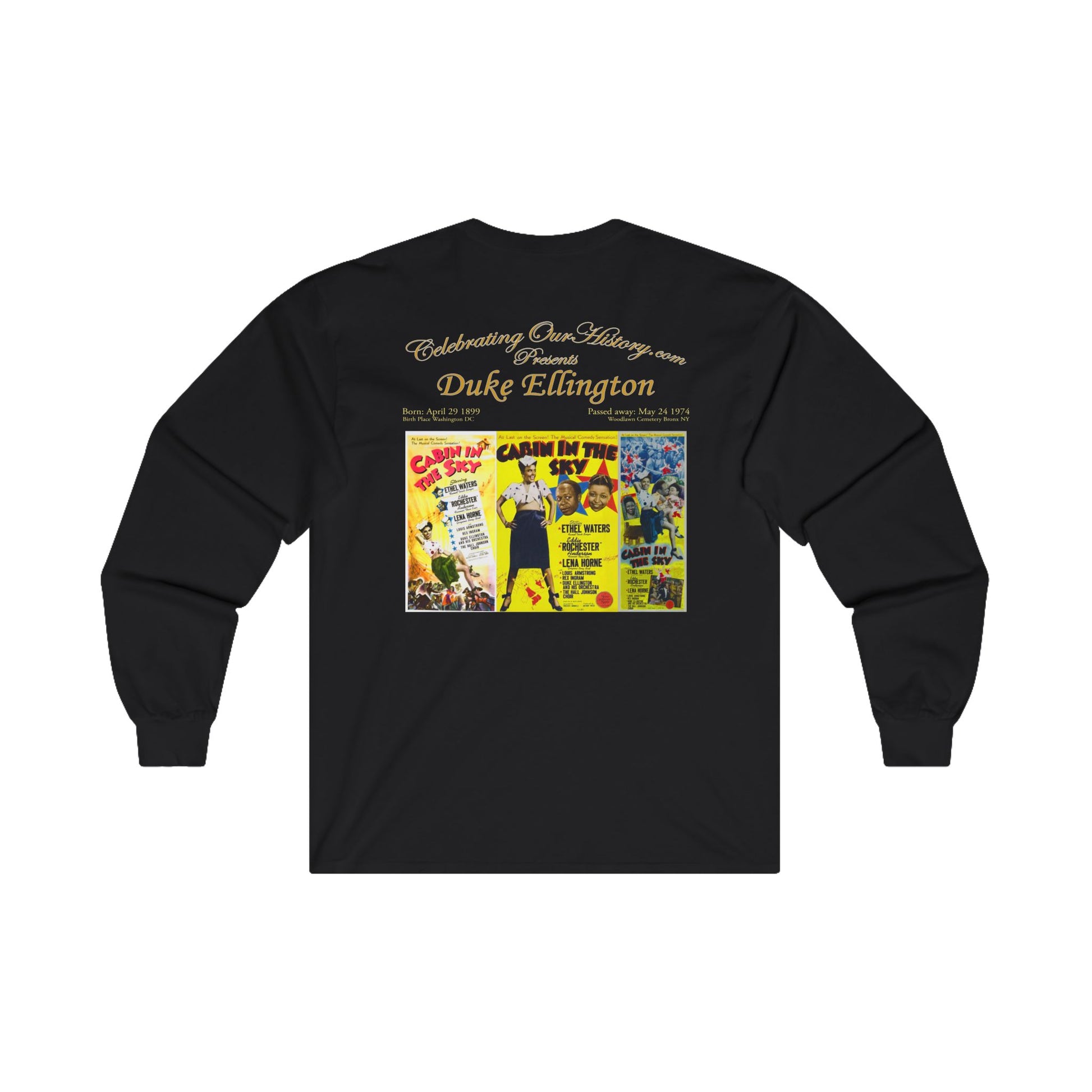 Duke Ellington - Cabin in the Sky (1943) - Front and Back Printed Concert Style Long Sleeve T-Shirt