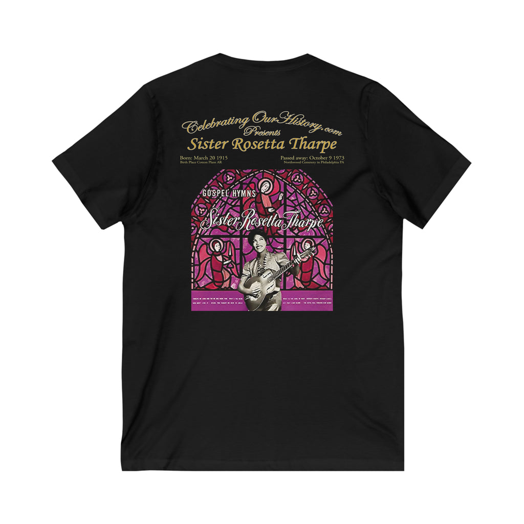 Sister Rosetta Tharpe - Gospel Hymns - Front and Back Printed Concert Style V-Neck T-Shirt