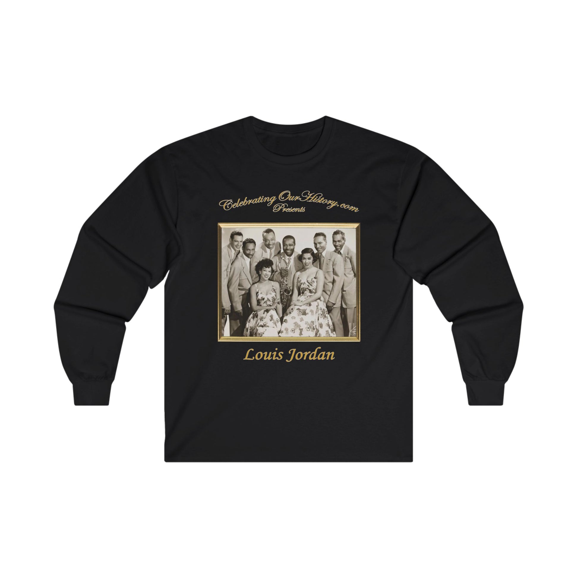 Louis Jordan - Souvenir Book - Front and Back Printed Concert Style Long Sleeve T-Shirt
