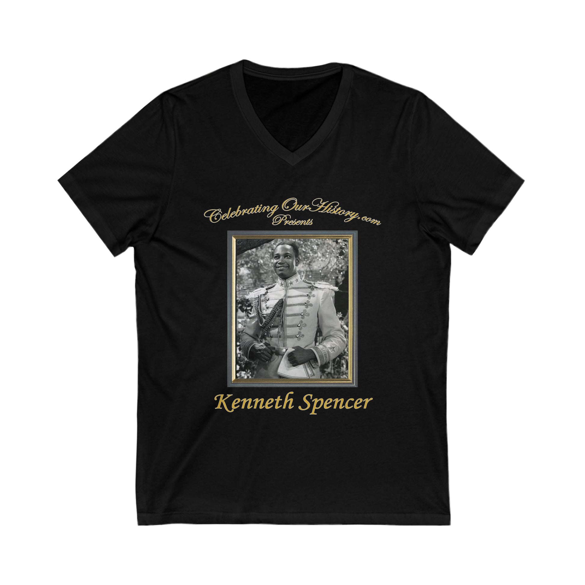Kenneth Spencer - Cabin in the Sky (1943) - Front and Back Printed Concert Style V-Neck T-Shirt