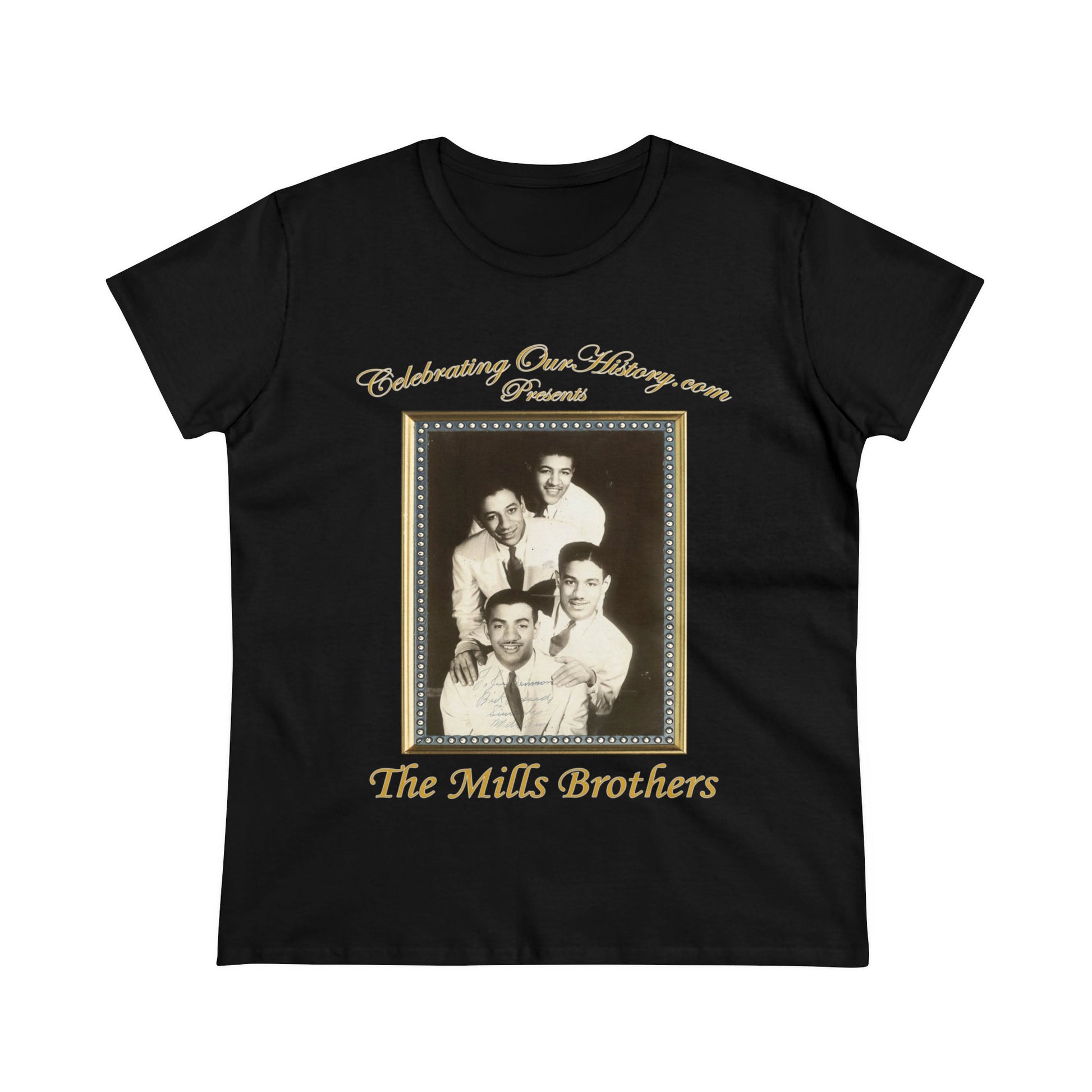 The Mills Brothers - Ebony Parade (1947) -  Front and Back Printed Concert Style Women's T-Shirt