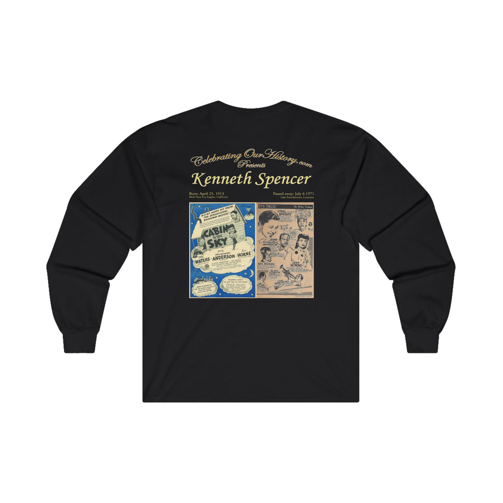 Kenneth Spencer - Cabin in the Sky (1943) - Front and Back Printed Concert Style Long Sleeve T-Shirt