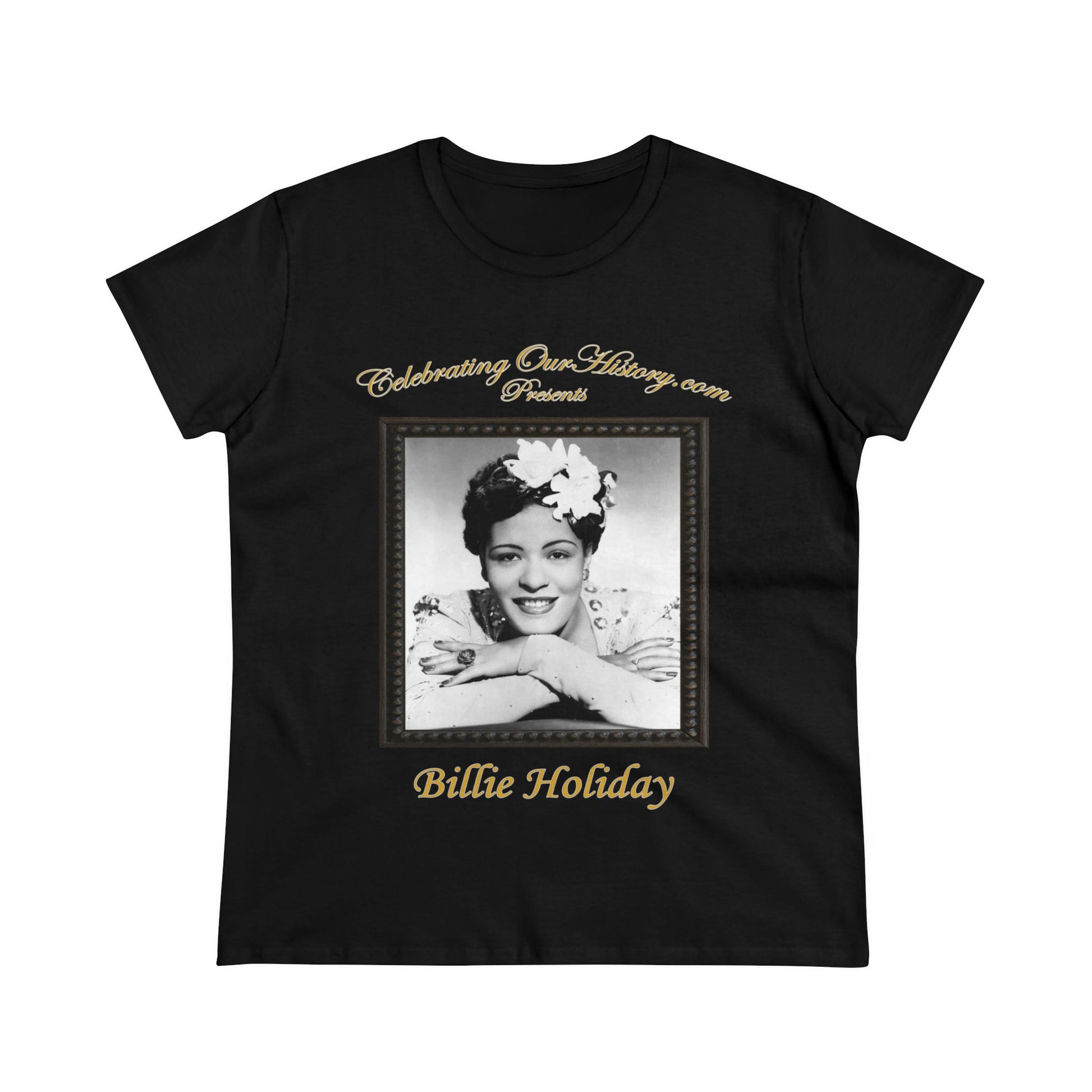 Billie Holiday - The Lady Sings -  Front and Back Printed Concert Style Women's T-Shirt