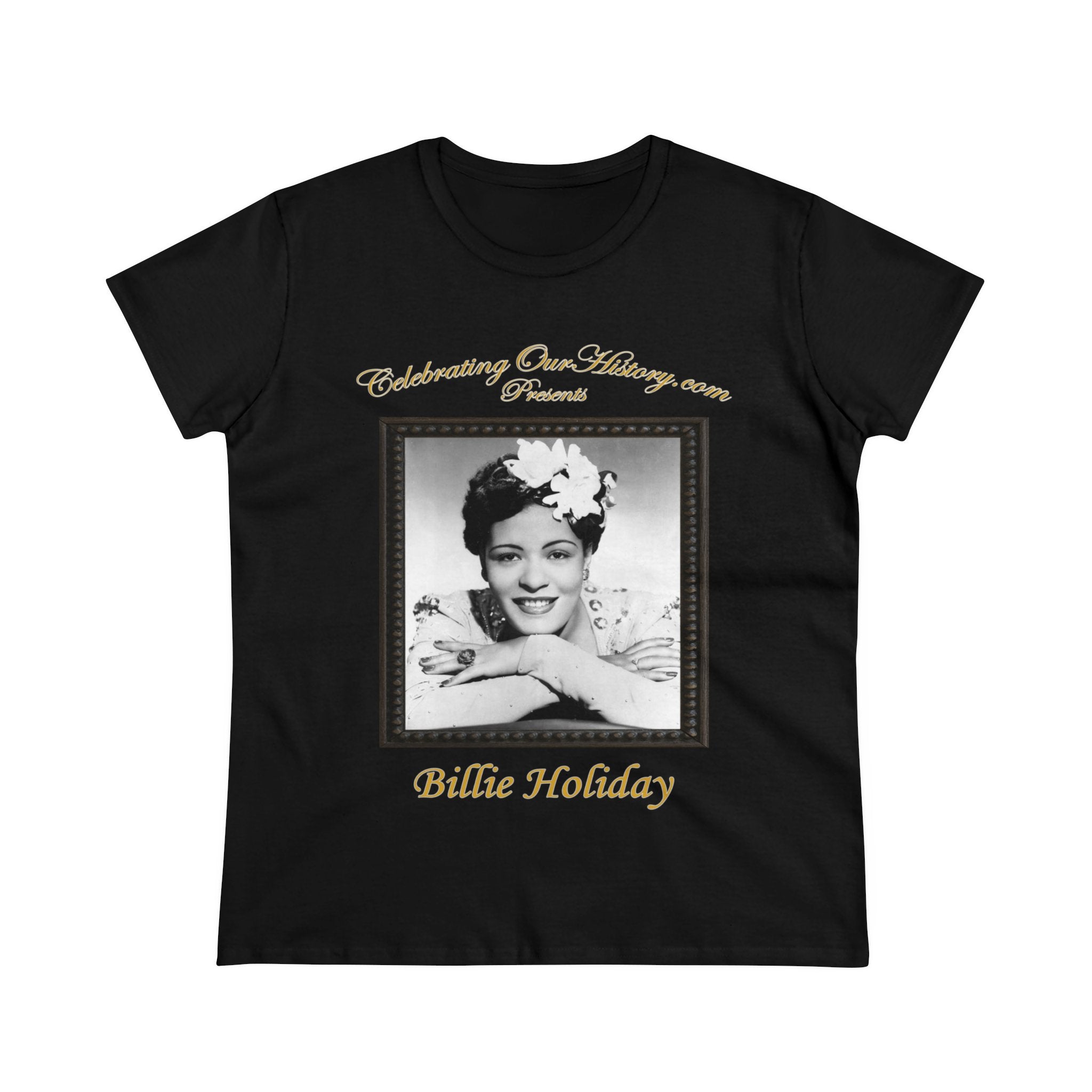 Billie Holiday - The Lady Sings -  Front and Back Printed Concert Style Women's T-Shirt