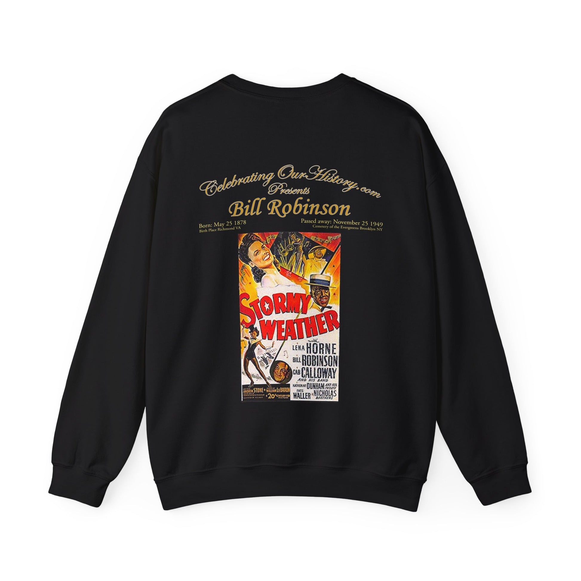Bill Robinson - Stormy Weather (1943) v2 -  Front and Back Printed Concert Style Sweatshirt
