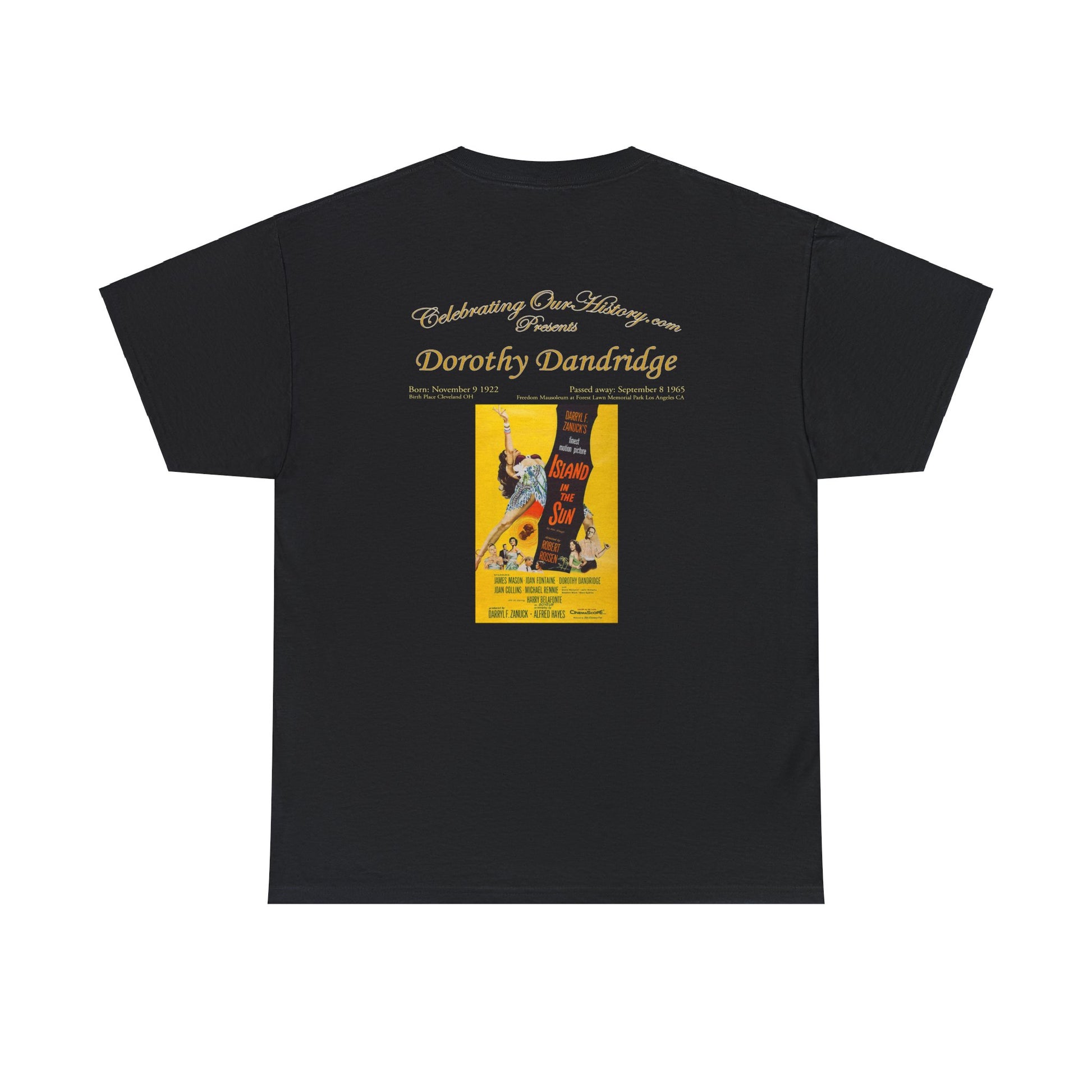 Dorothy Dandridge - Island In The Sun (1957) -  Front and Back Printed Concert Style T-Shirt
