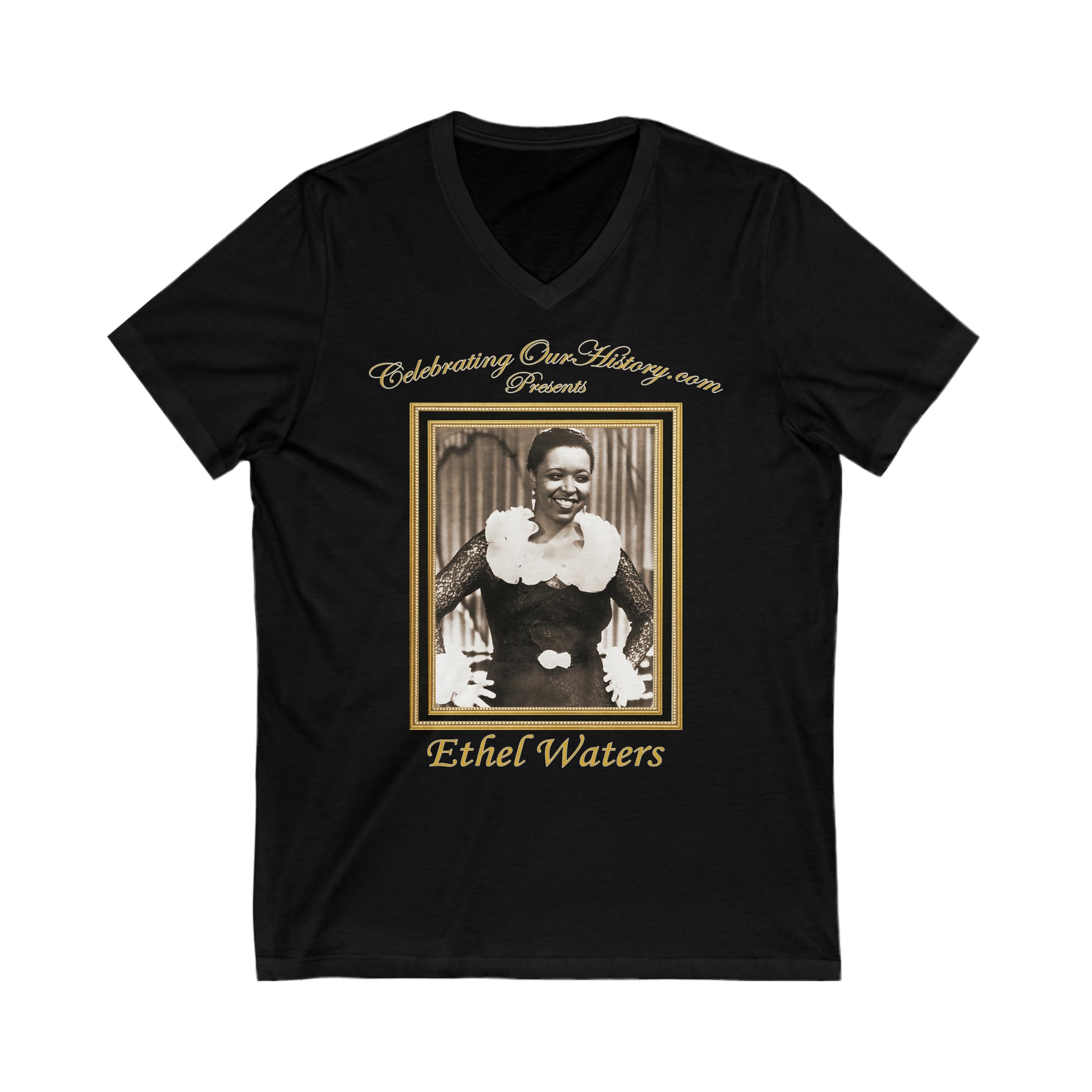 Ethel Waters - Nine Movie Posters - Front and Back Printed Concert Style V-Neck T-Shirt
