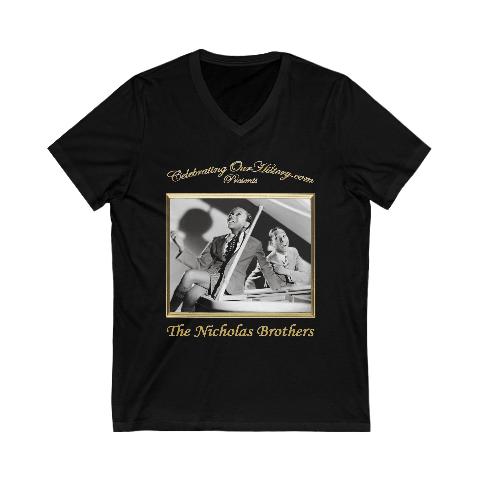 The Nicholas Brothers - The Big Broadcast of 1936 v1 - Front and Back Printed Concert Style V-Neck T-Shirt