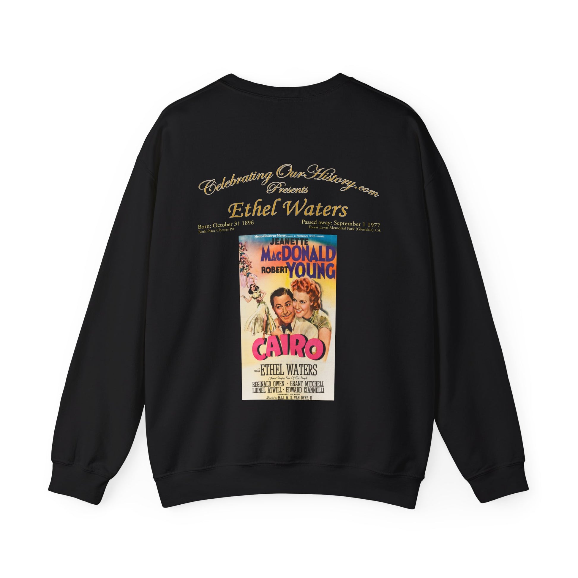 Ethel Waters - Cairo (1942) -  Front and Back Printed Concert Style Sweatshirt