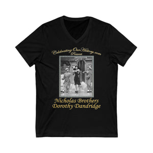 The Nicholas Brothers and Dorothy Dandridge - Sun Valley Serenade (1941) v1 - Front and Back Printed Concert Style V-Neck T-Shirt