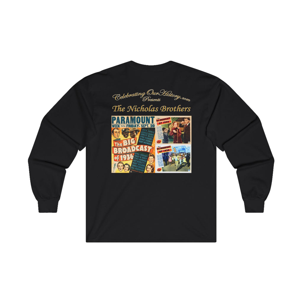 The Nicholas Brothers - The Big Broadcast of 1936 v2 - Front and Back Printed Concert Style Long Sleeve T-Shirt