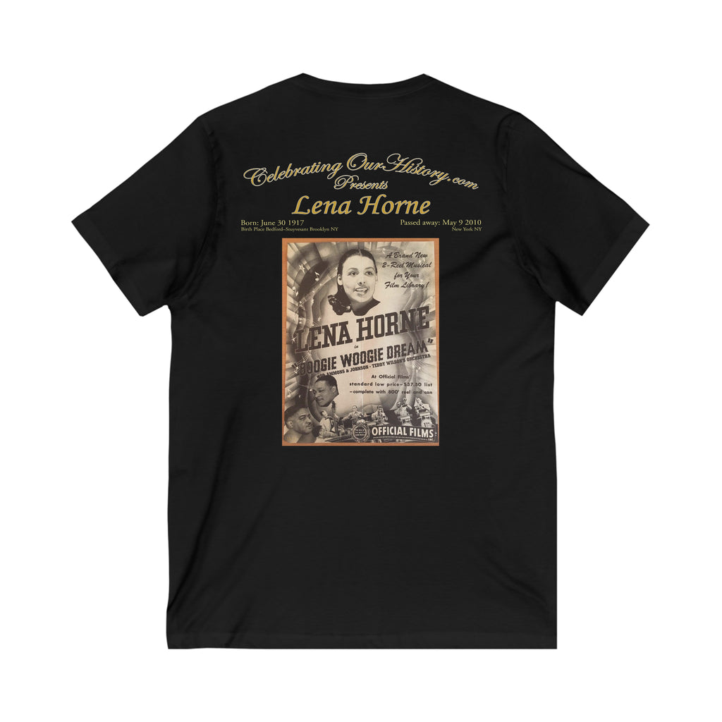 Lena Horne - Boogie Woogie Dream (1944) - Front and Back Printed Concert Style V-Neck T-Shirt