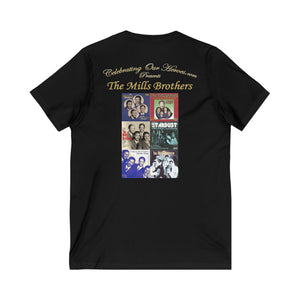 The Mills Brothers - Six Albums - Front and Back Printed Concert Style V-Neck T-Shirt