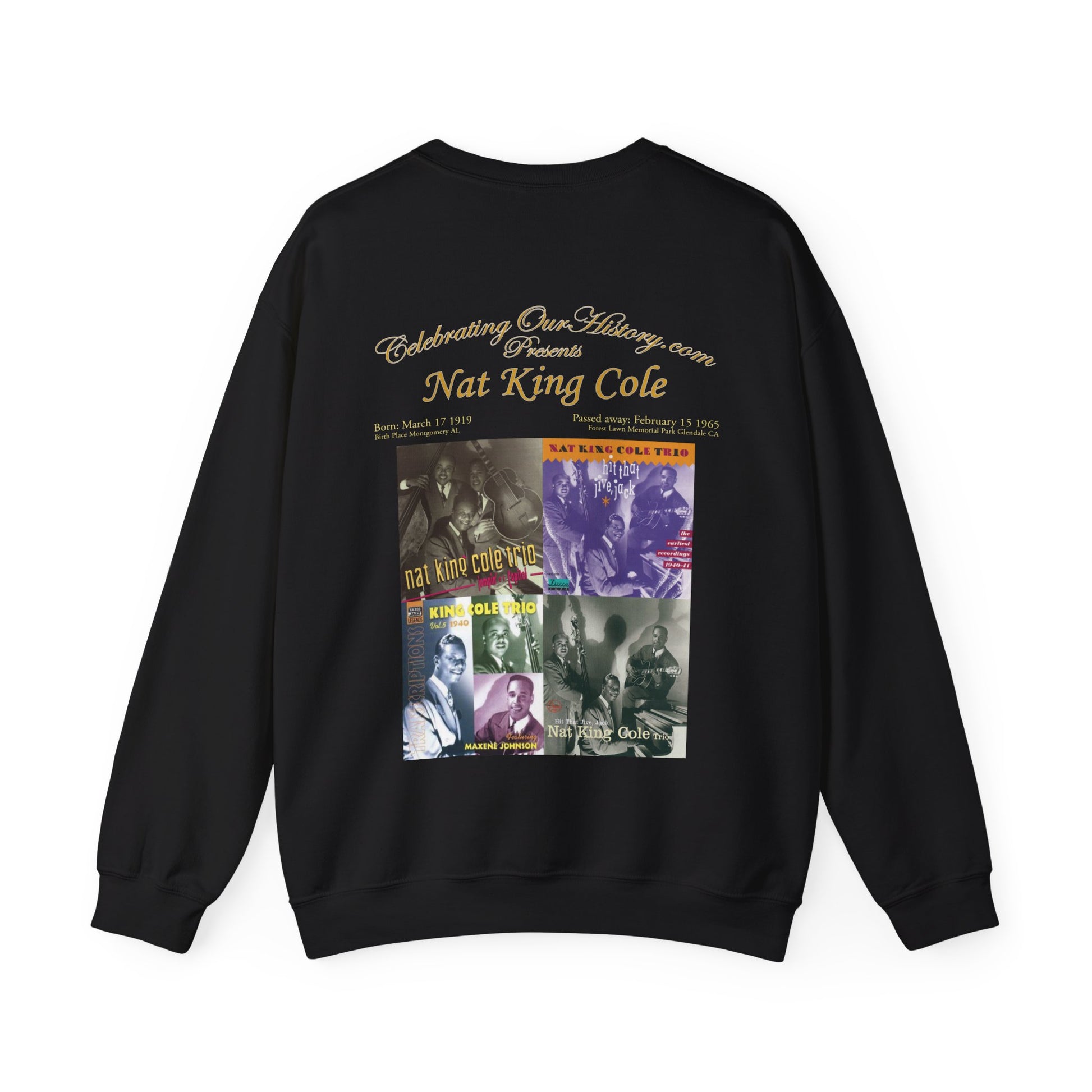 Nat King Cole - The Nat King Cole Trio v2 -  Front and Back Printed Concert Style Sweatshirt