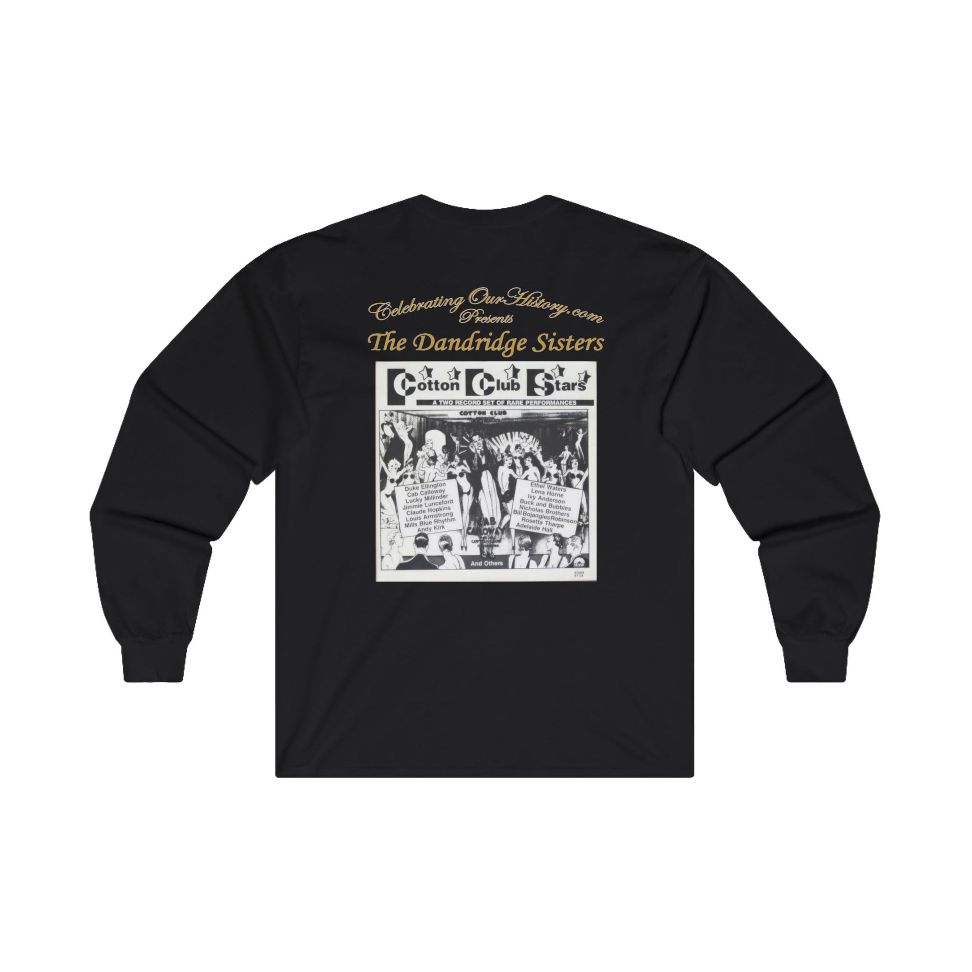 The Dandridge Sisters - Cotton Club Stars - Front and Back Printed Concert Style Long Sleeve T-Shirt