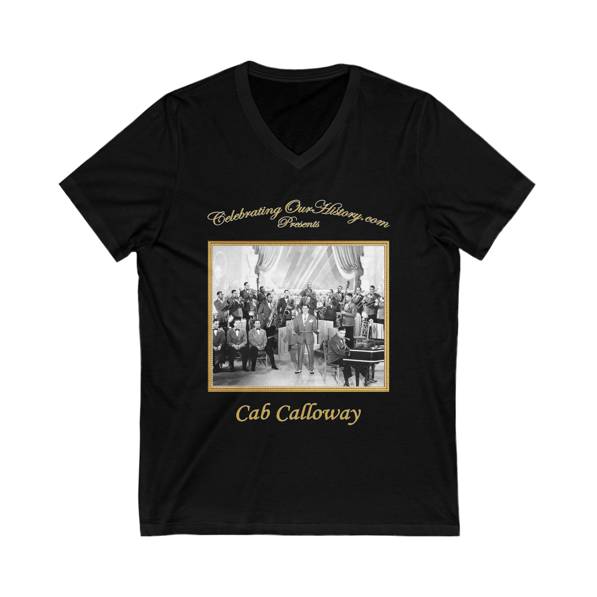 Cab Calloway - Ebony Parade (1947) - Front and Back Printed Concert Style V-Neck T-Shirt