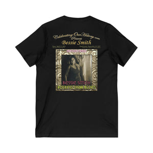 Bessie Smith - Rocking Chair Blues - Front and Back Printed Concert Style V-Neck T-Shirt