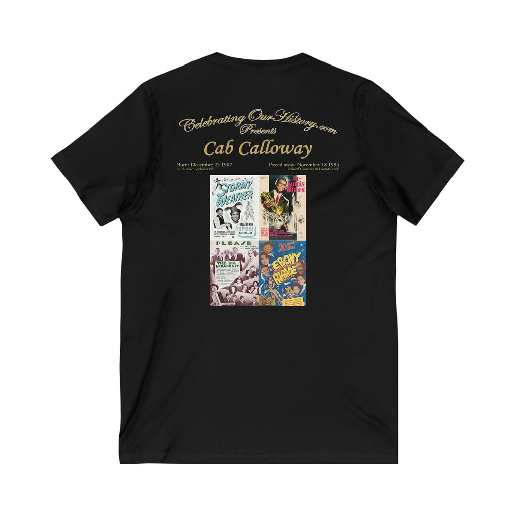 Cab Calloway - Four Movie Posters - Front and Back Printed Concert Style V-Neck T-Shirt