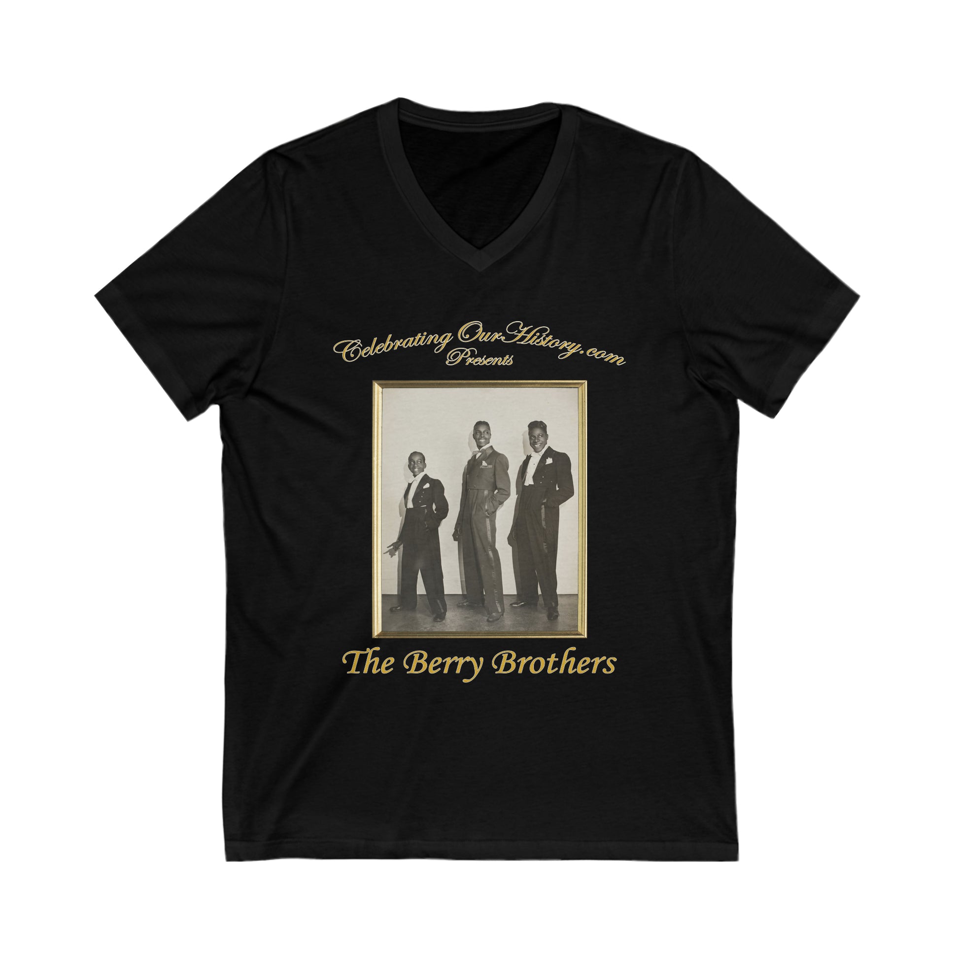 The Berry Brothers - Boarding House Blues (1948) - Front and Back Printed Concert Style V-Neck T-Shirt