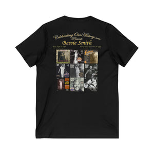 Bessie Smith - Nine Albums - Front and Back Printed Concert Style V-Neck T-Shirt