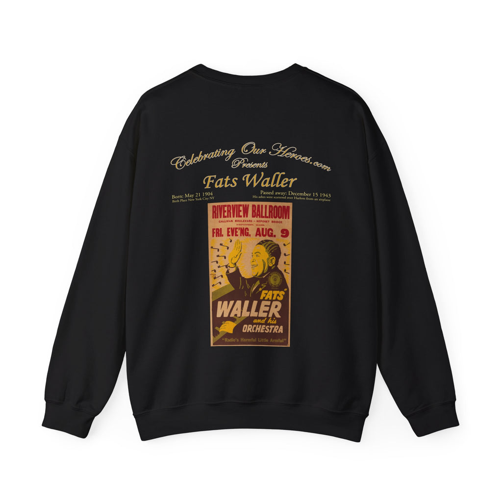 Fats Waller - Riverview Ballroom -  Front and Back Printed Concert Style Sweatshirt