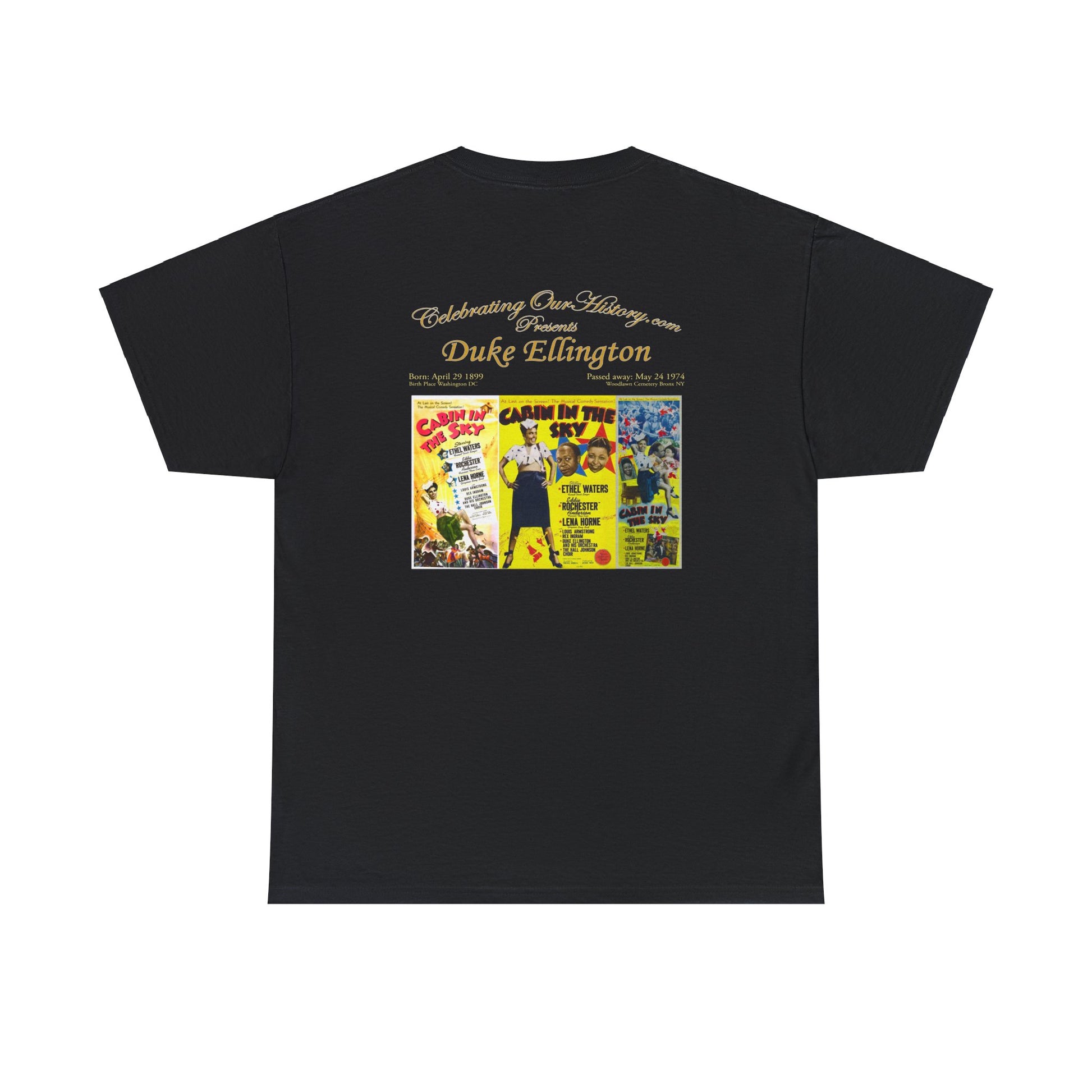 Duke Ellington - Cabin in the Sky (1943) -  Front and Back Printed Concert Style T-Shirt