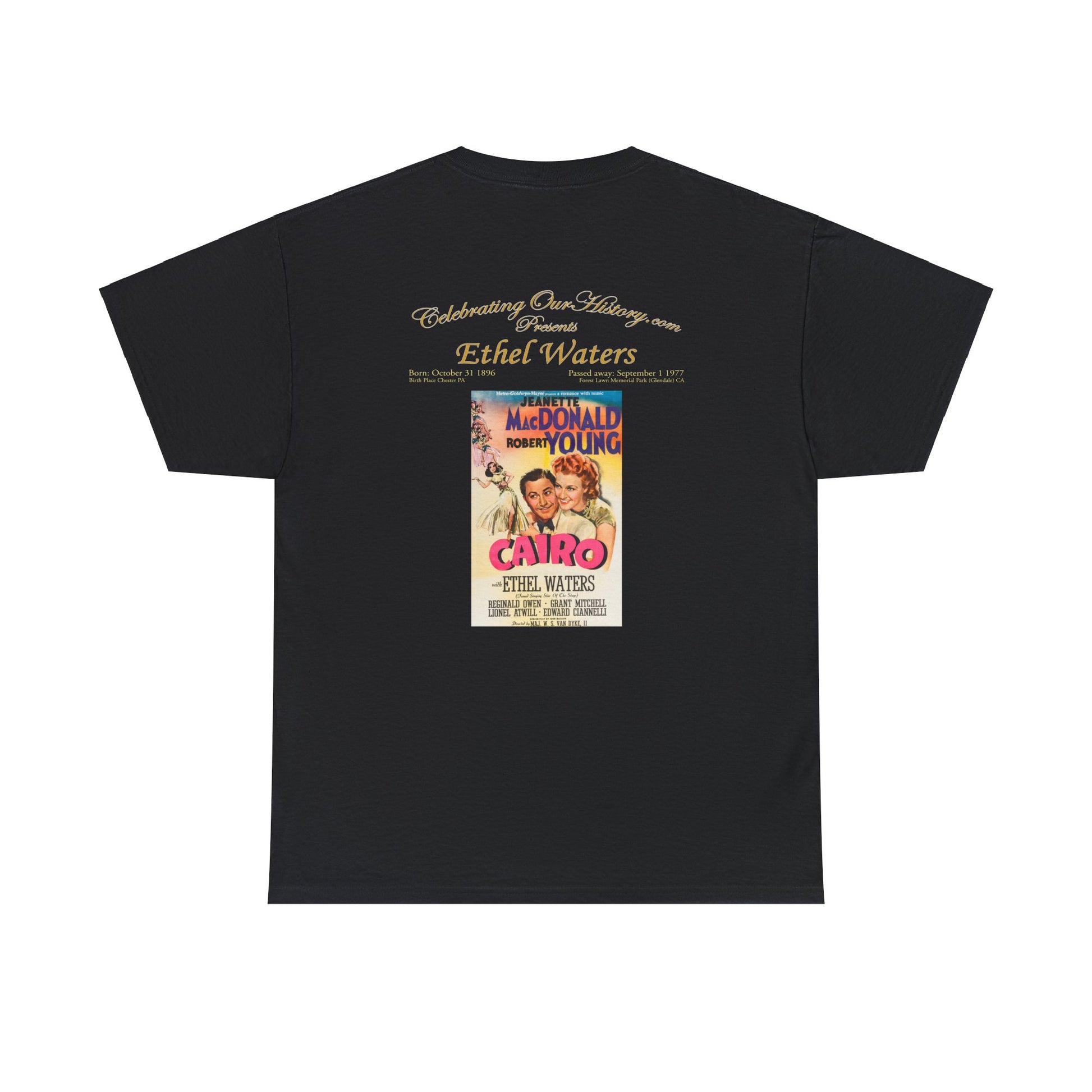 Ethel Waters - Cairo (1942) -  Front and Back Printed Concert Style T-Shirt
