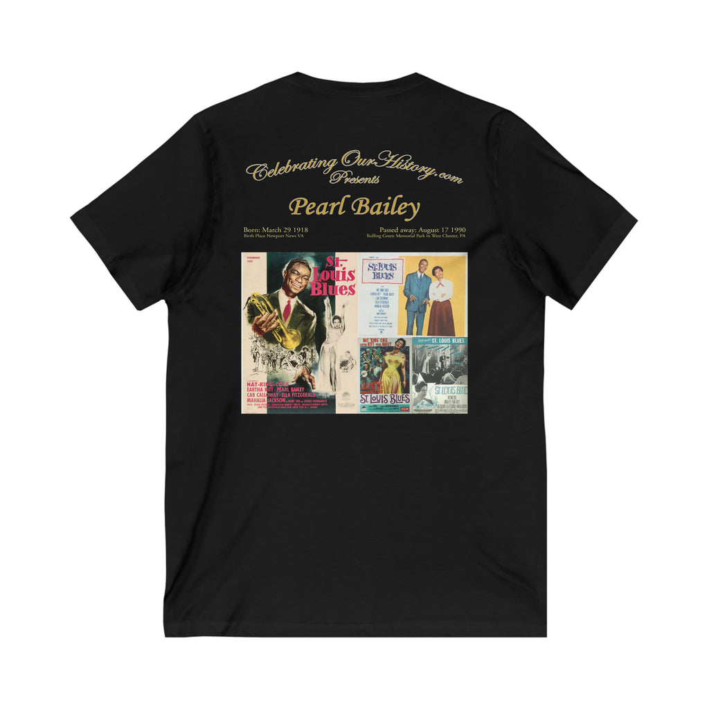 Pearl Bailey - St. Louis Blues (1958) - Front and Back Printed Concert Style V-Neck T-Shirt