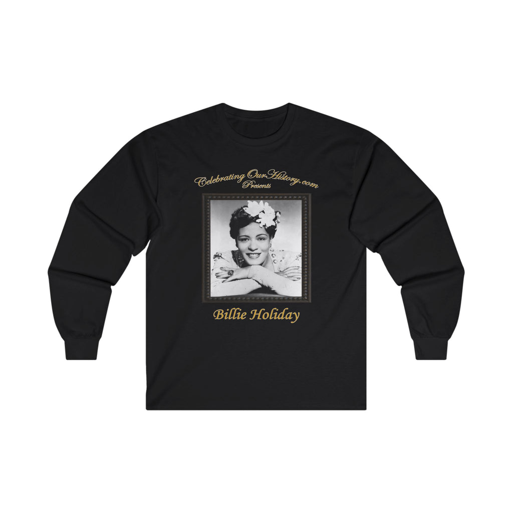 Billie Holiday - The Lady Sings - Front and Back Printed Concert Style Long Sleeve T-Shirt