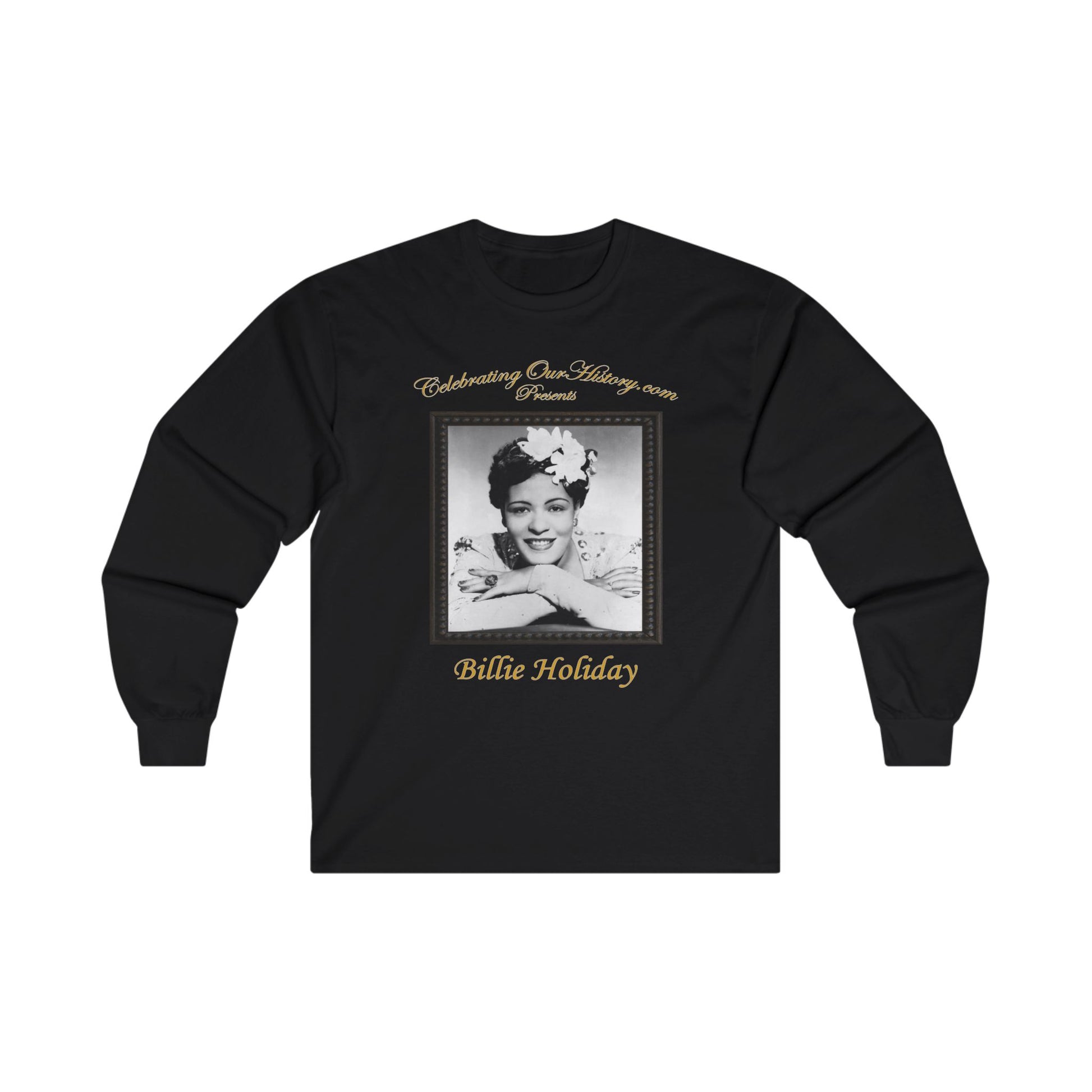 Billie Holiday - The Lady Sings - Front and Back Printed Concert Style Long Sleeve T-Shirt