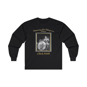 Chick Webb - Four Records - Front and Back Printed Concert Style Long Sleeve T-Shirt