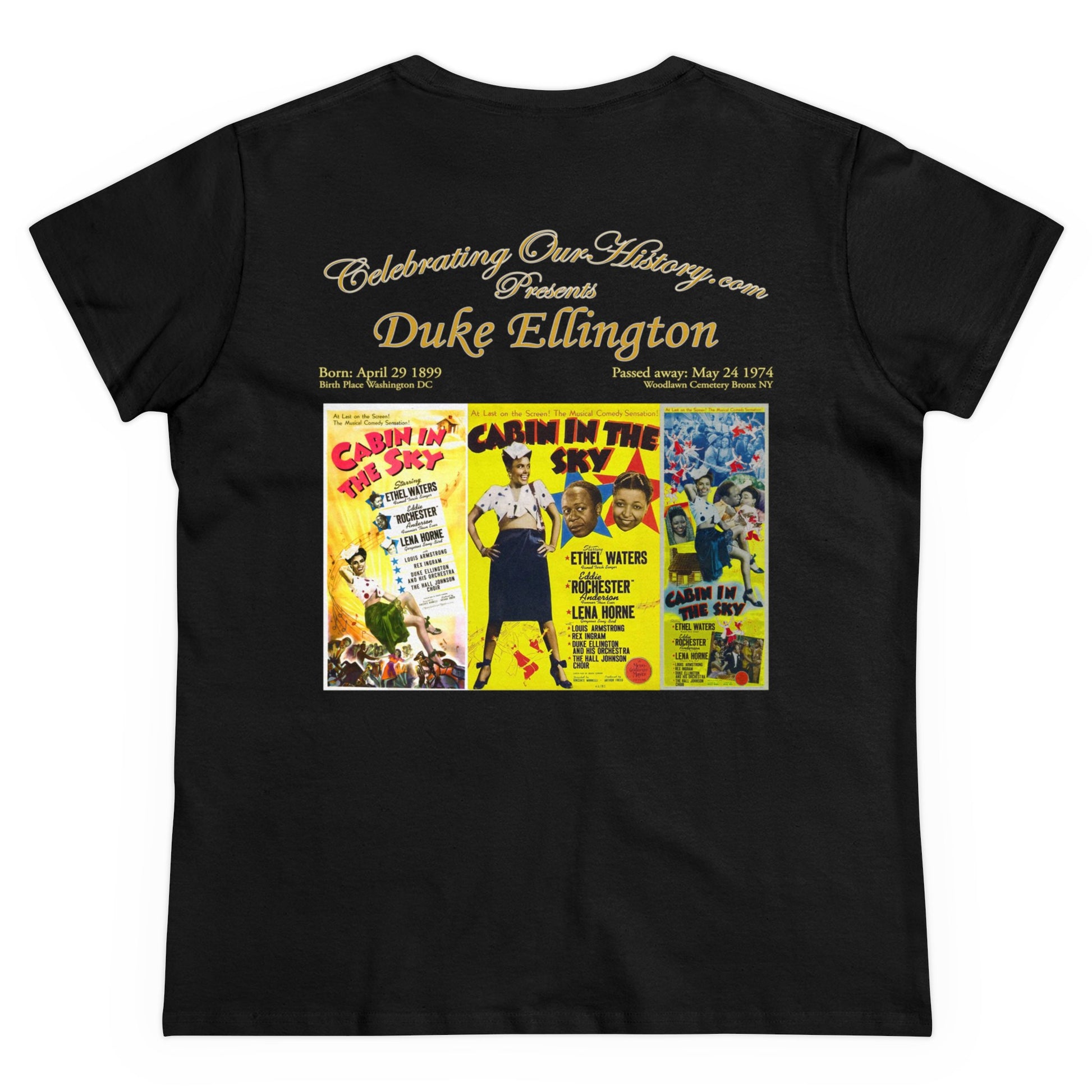Duke Ellington - Cabin in the Sky (1943) -  Front and Back Printed Concert Style Women's T-Shirt