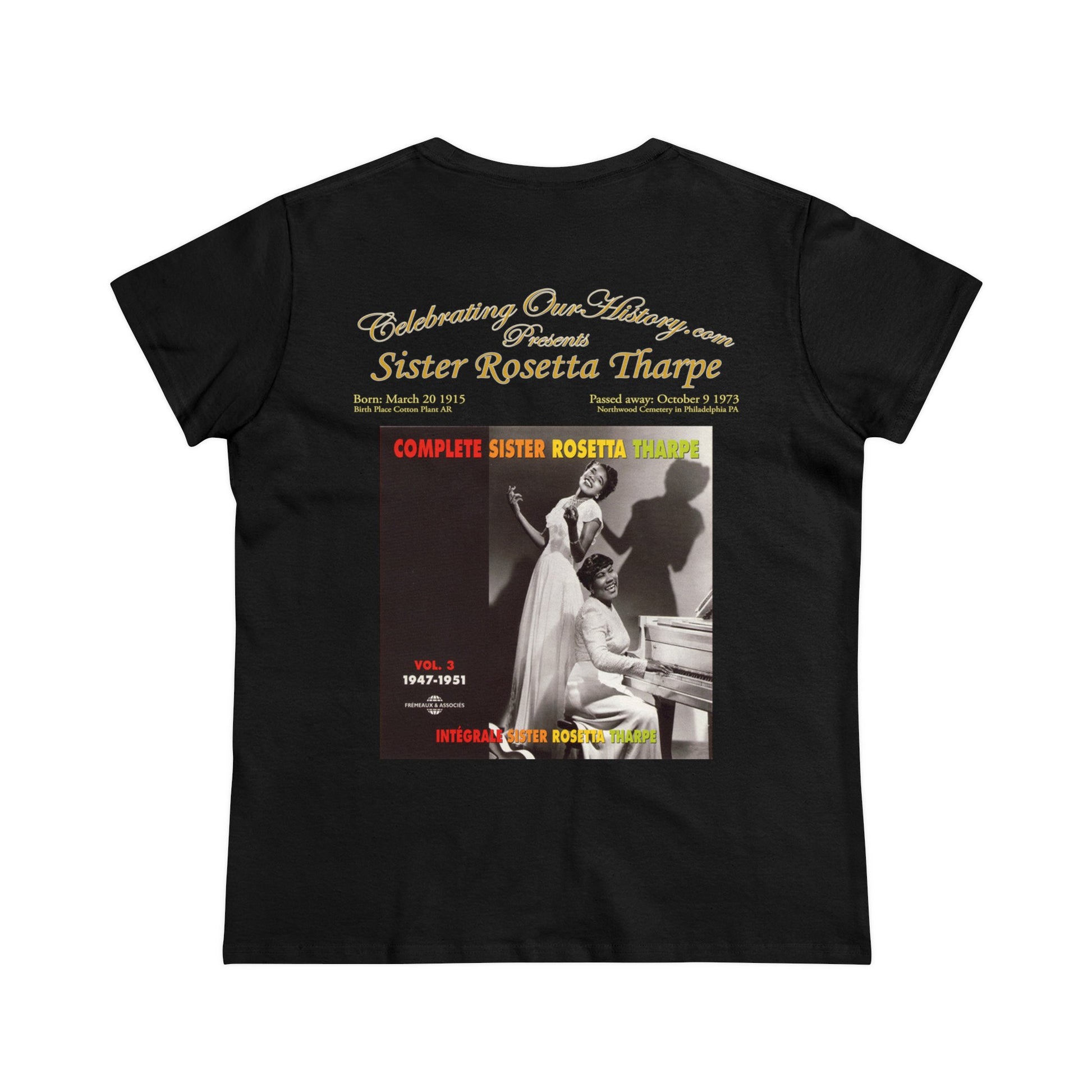 Sister Rosetta Tharpe - Complete Sister Rosetta Tharpe -  Front and Back Printed Concert Style Women's T-Shirt