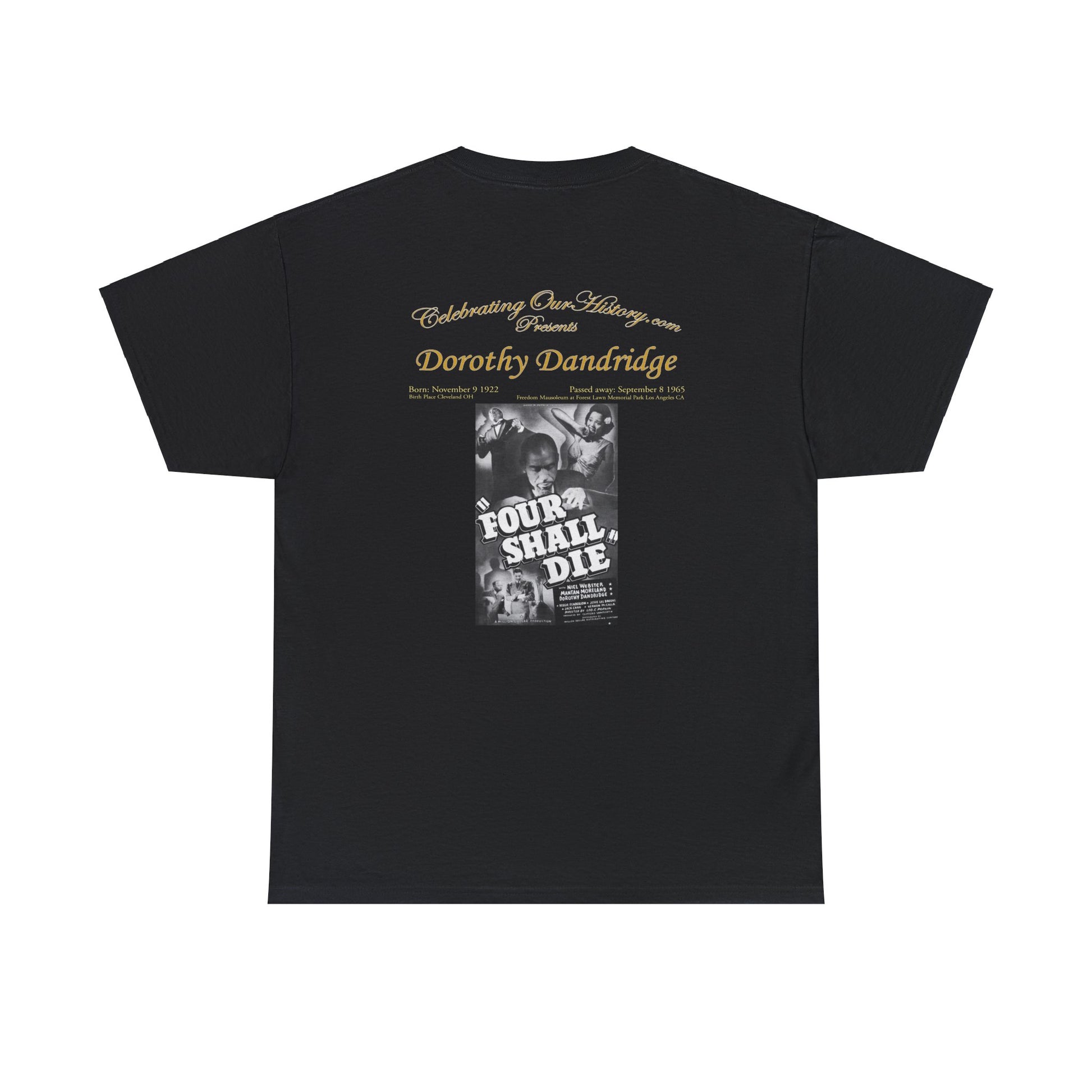 Dorothy Dandridge - Four Shall Die (1940) -  Front and Back Printed Concert Style T-Shirt