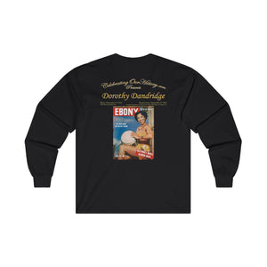 Dorothy Dandridge - Ebony Cover - Front and Back Printed Concert Style Long Sleeve T-Shirt