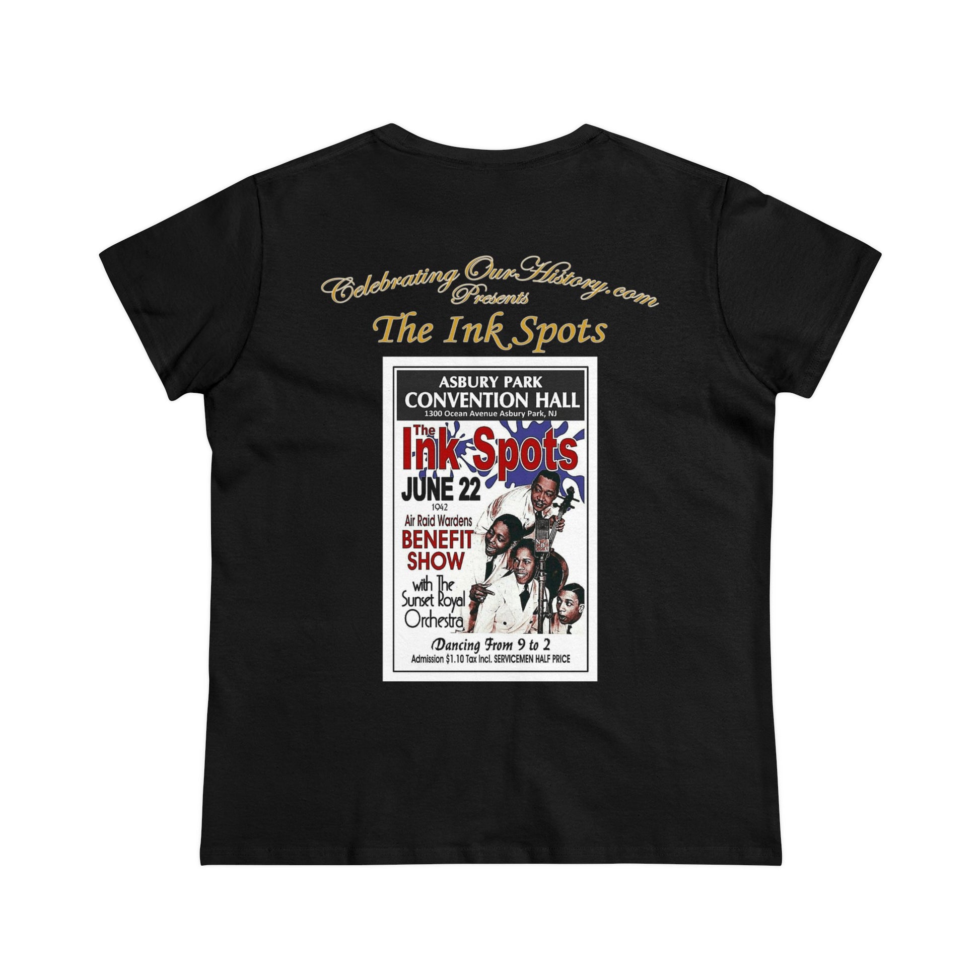 The Ink Spots - Ashbury Park -  Front and Back Printed Concert Style Women's T-Shirt