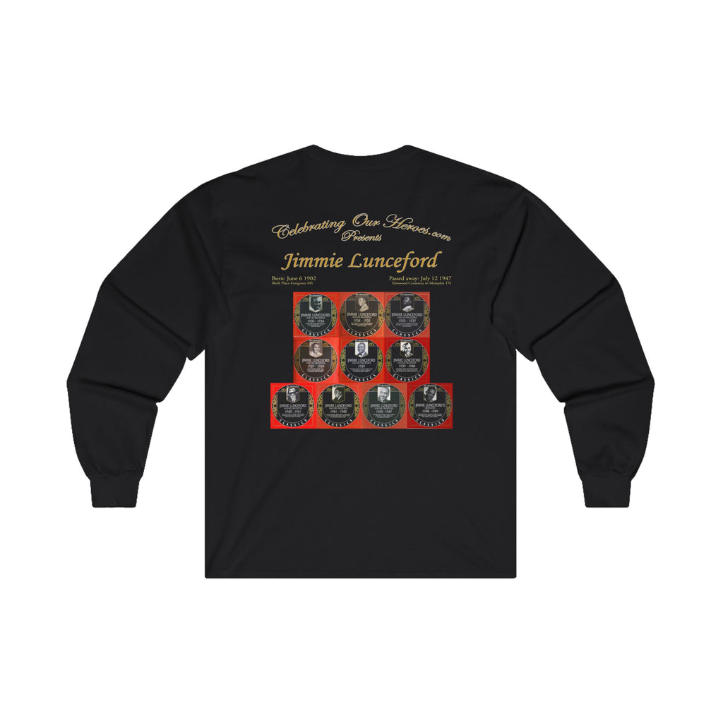 Jimmie Lunceford - Ten Records - Front and Back Printed Concert Style Long Sleeve T-Shirt