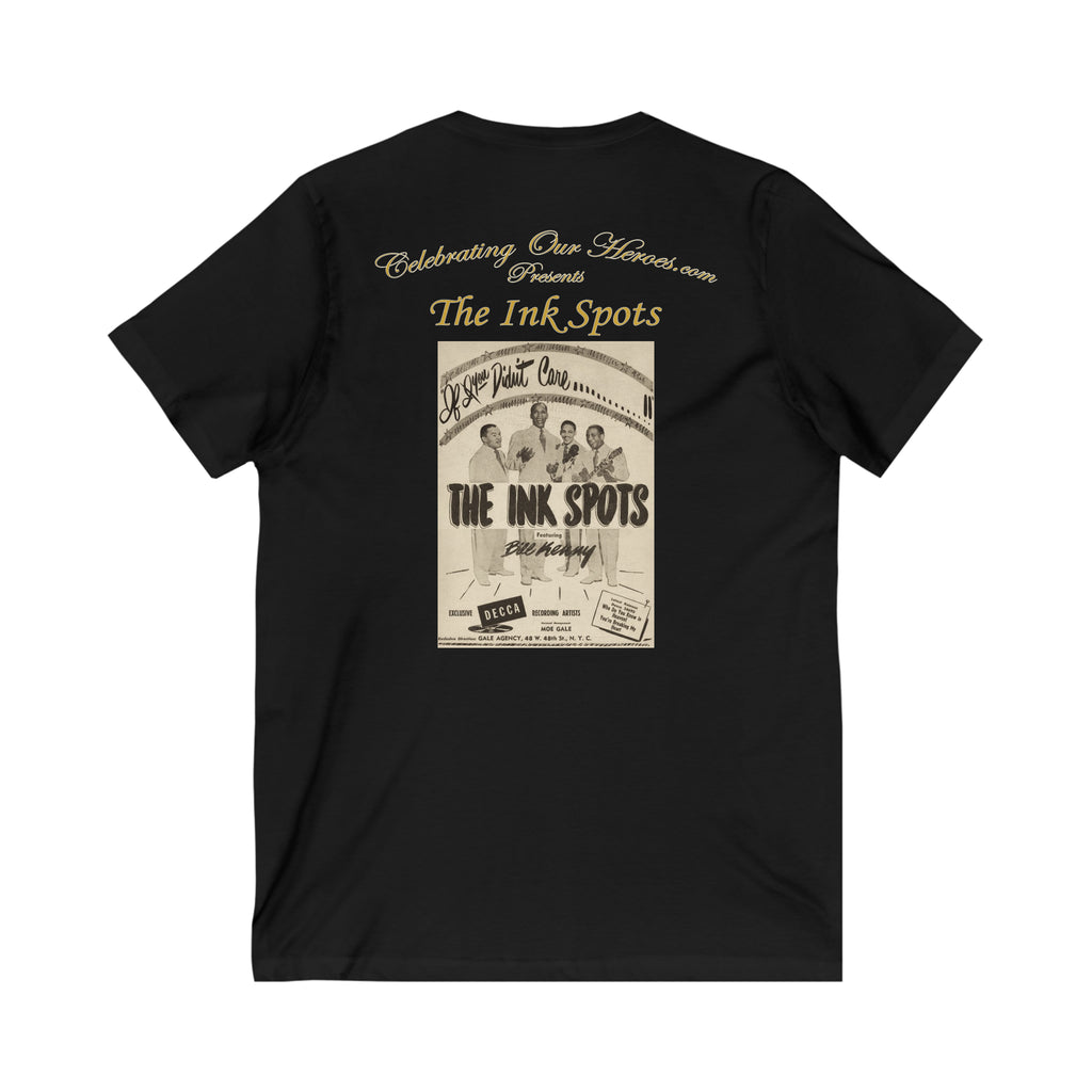 The Ink Spots - If I Didn't Care - Front and Back Printed Concert Style V-Neck T-Shirt
