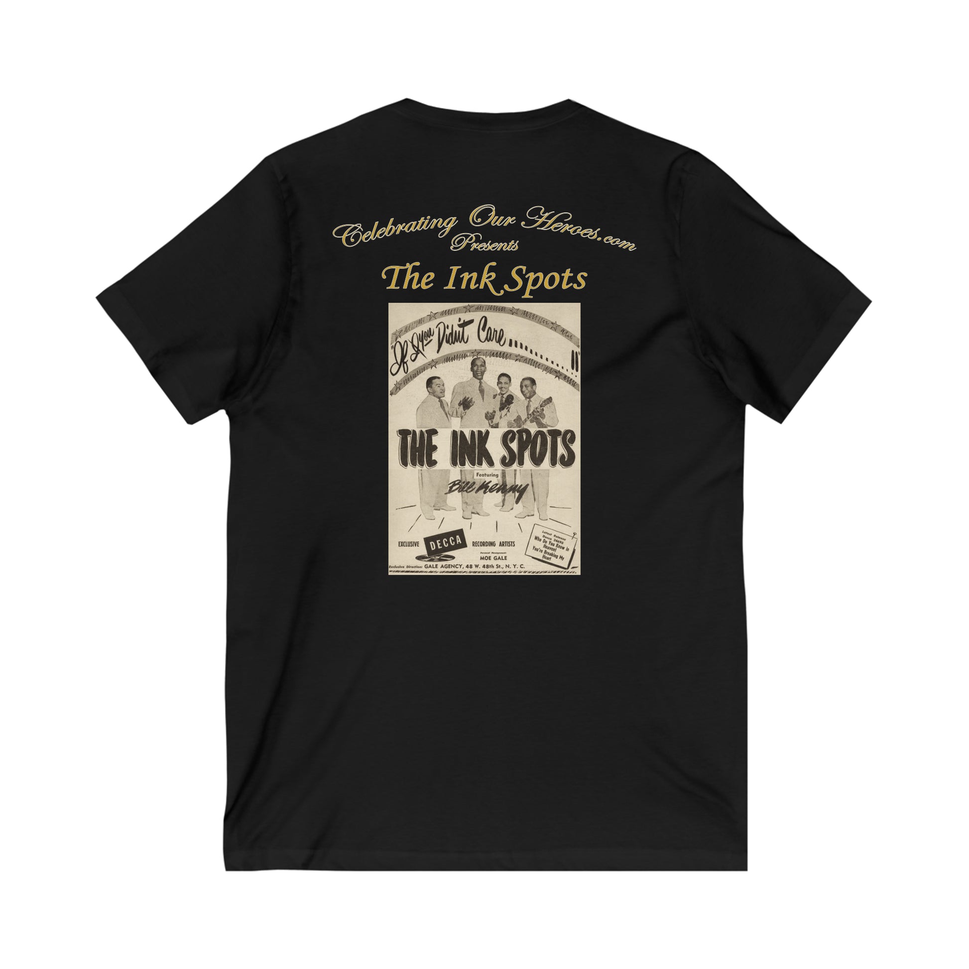 The Ink Spots - If I Didn't Care - Front and Back Printed Concert Style V-Neck T-Shirt