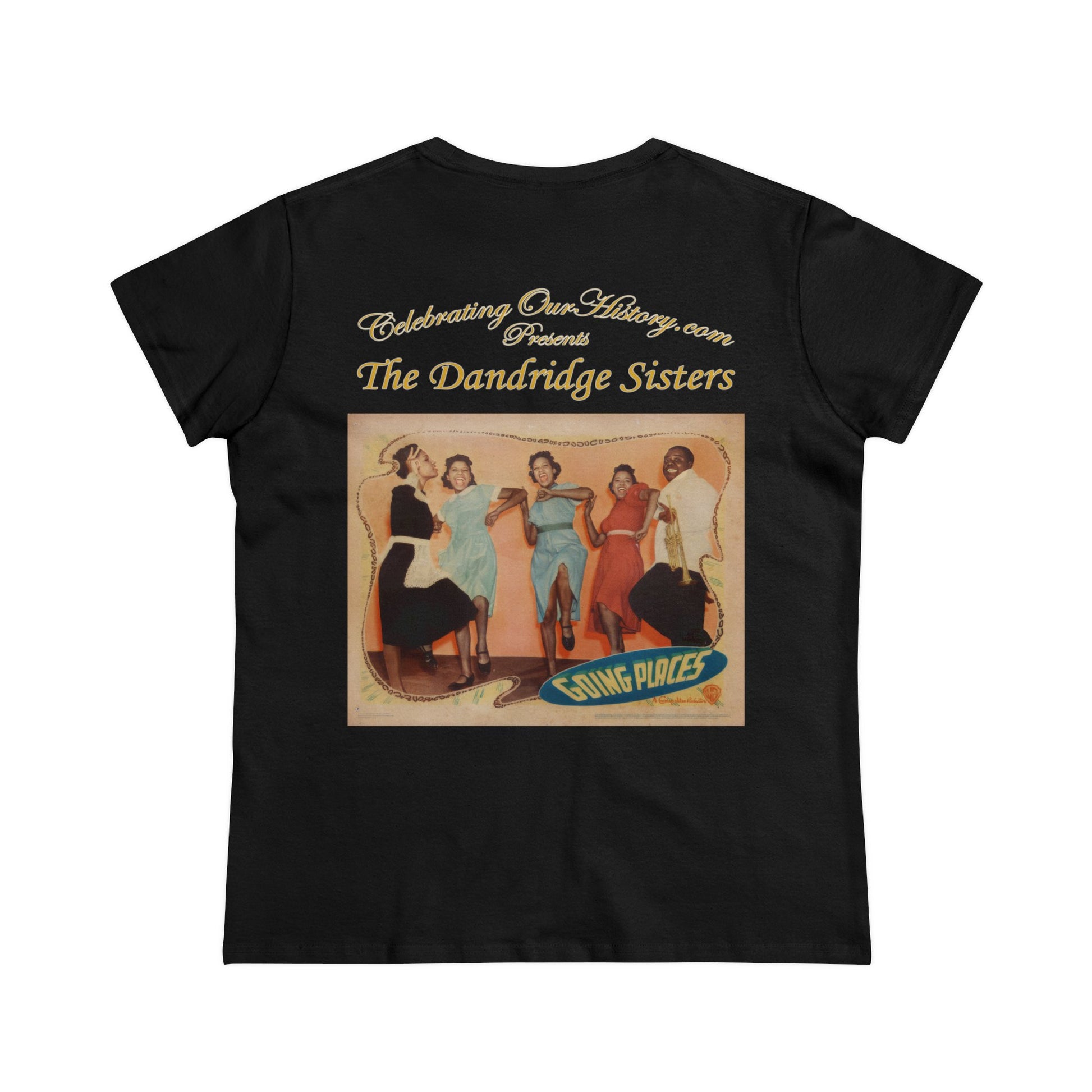 The Dandridge Sisters - Going Places (1938) -  Front and Back Printed Concert Style Women's T-Shirt