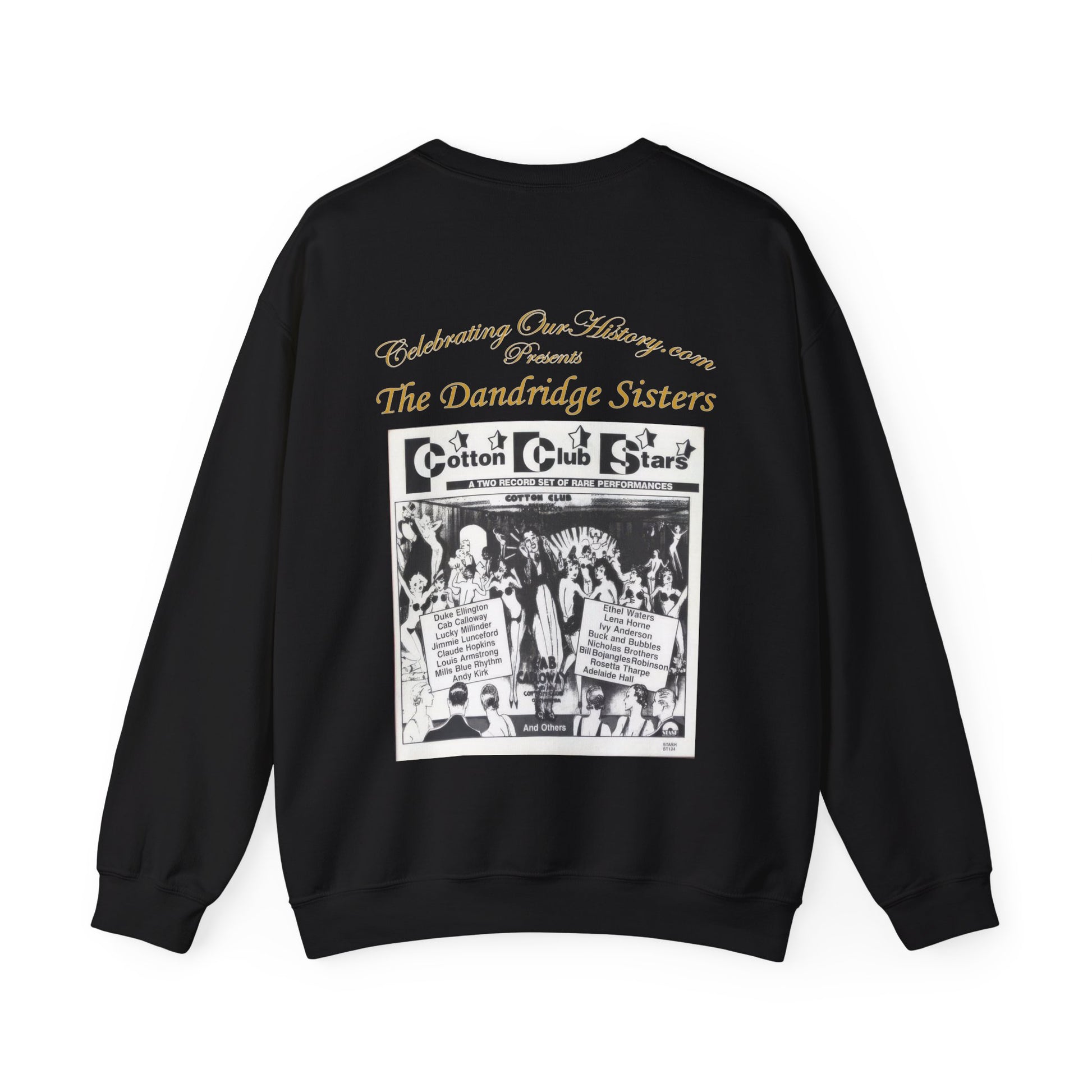 The Dandridge Sisters - Cotton Club Stars -  Front and Back Printed Concert Style Sweatshirt