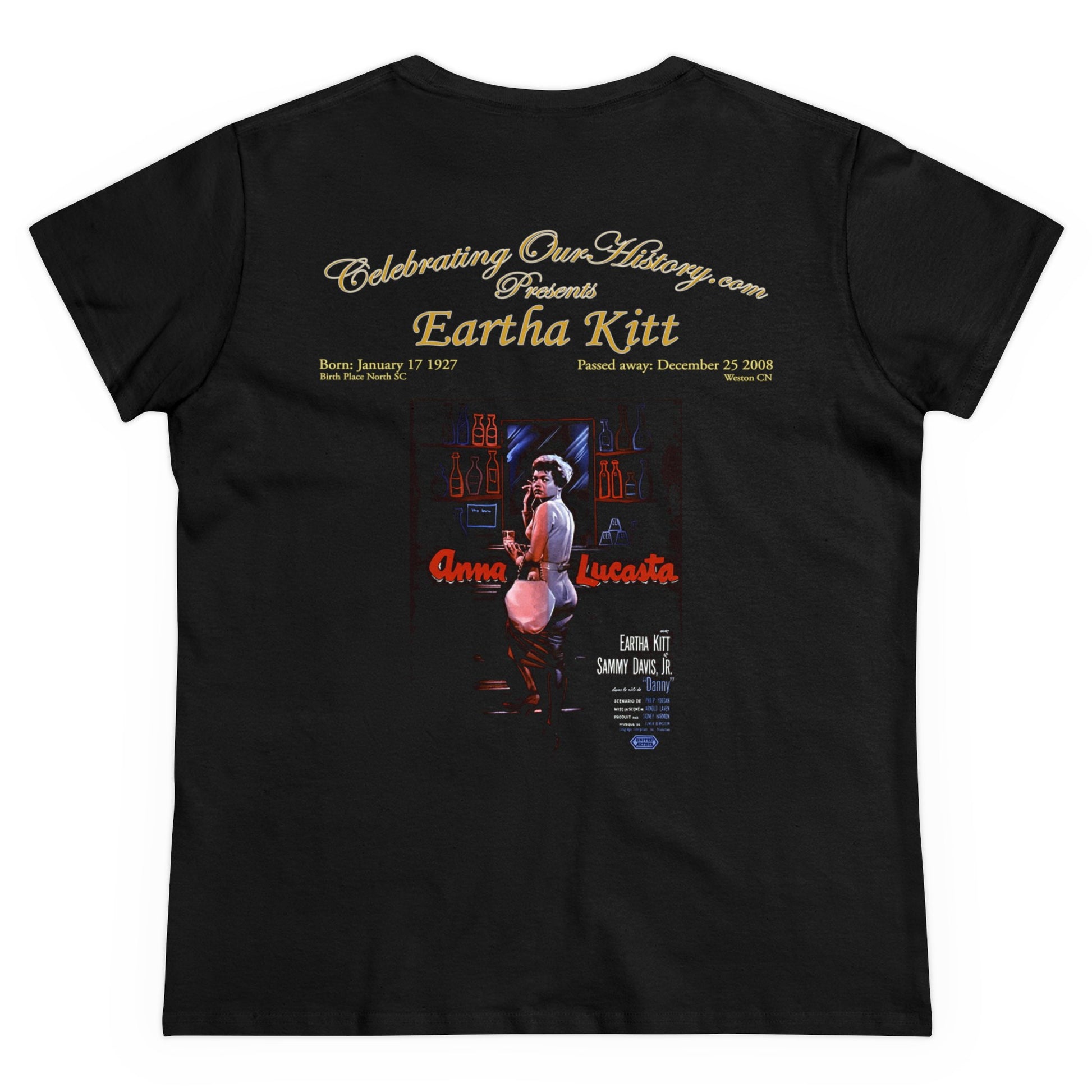 Eartha Kitt - Anna Lucasta (1958) -  Front and Back Printed Concert Style Women's T-Shirt