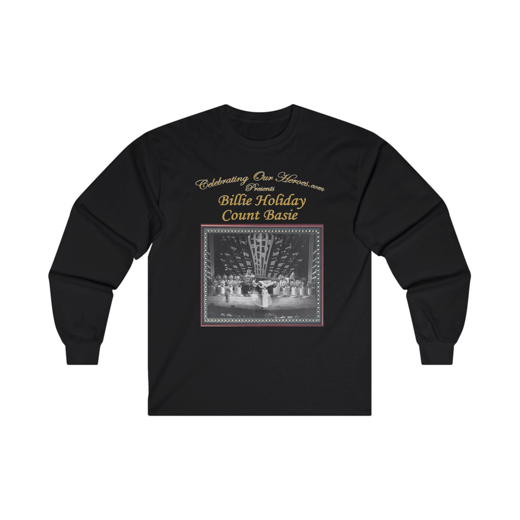 Billie Holiday And Count Basie - History Of Jazz - Front and Back Printed Concert Style Long Sleeve T-Shirt