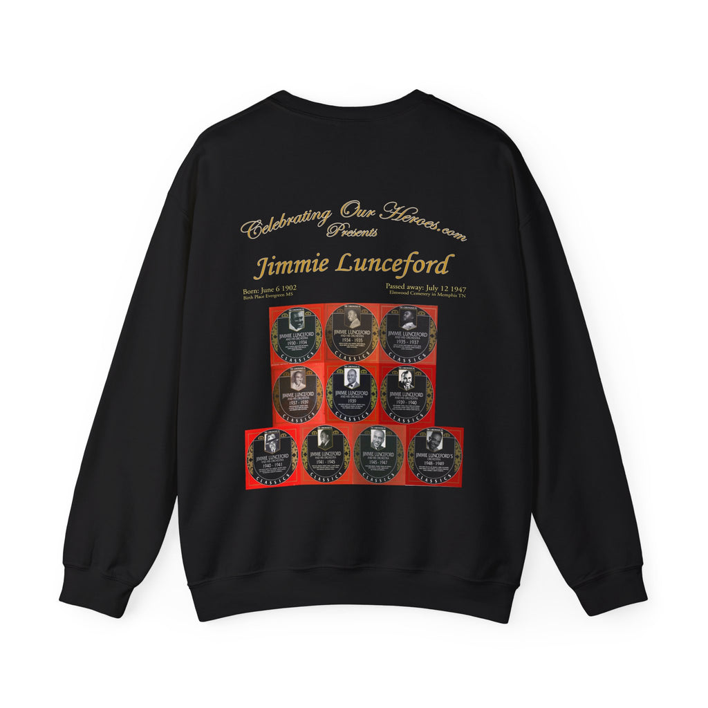 Jimmie Lunceford - Ten Records -  Front and Back Printed Concert Style Sweatshirt